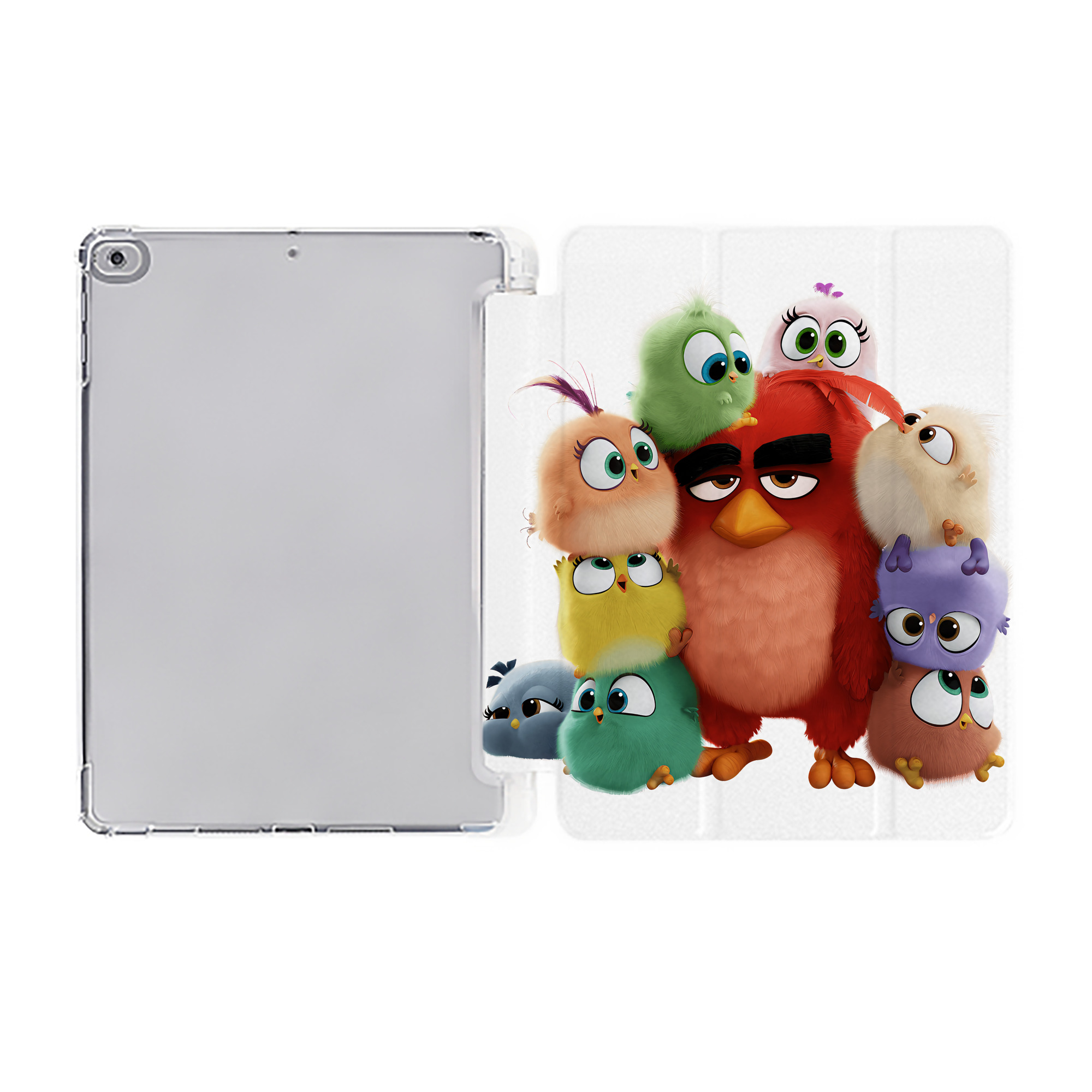 （画像用） Angry Birds アングリーバード IPad ケース ペン収納付き 三つ折りスタンド PUレザー×シリコン 対応機種9.5/10.5/10.9インチ